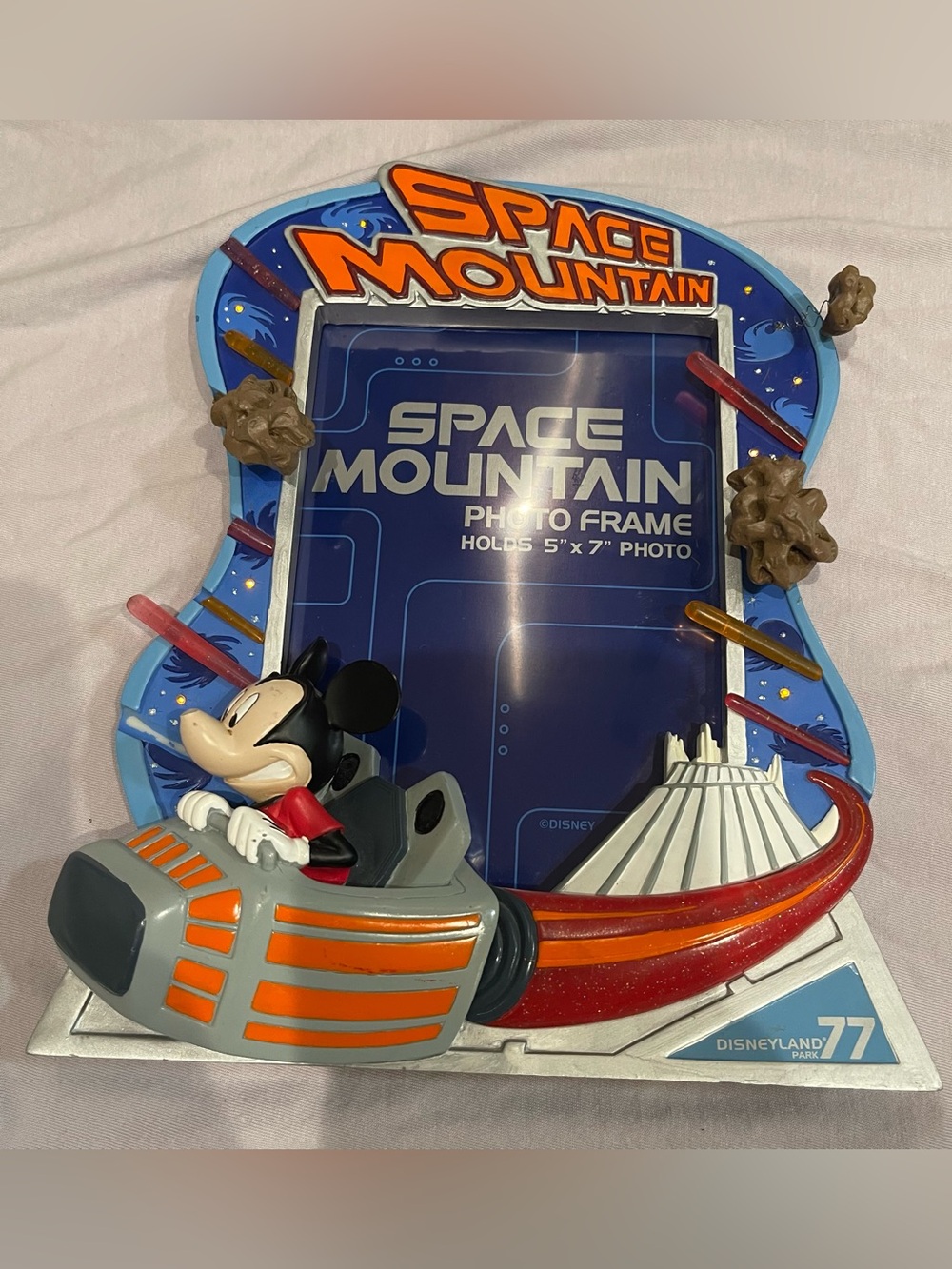 Space Mountain Disney Parks Light-Up 5x7 Photo Frame Vintage MISSING NOSE *READ